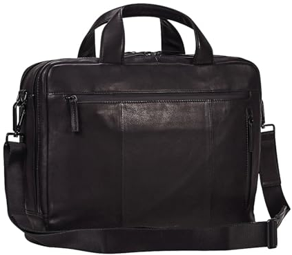 Leonhard Heyden Aktentasche Laptoptasche mit Laptopfach Den Haag Briefbag 2 Compartment Black schwarz