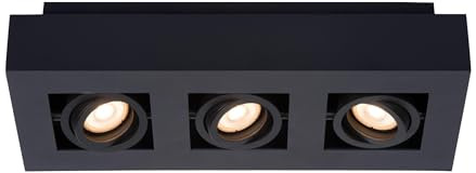 LUCIDE XIRAX - Deckenstrahler - LED Dim to warm - GU10-3x5W 2200K/3000K - Schwarz