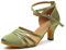 HROYL Women's Closed Toe Ballroom Dance Shoes Satin Latin Chacha Samba Modern Salsa Dancing Shoes 189-8.5-5059 Green 6 UK