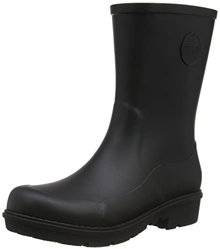 Fitflop Women's Wonderwelly - Short Rain Boot, All Black, 5 UK