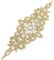 ShinyBeauty Hochzeit Schärpe Strass Applique Trim Strass Applique für Hochzeitskleid (Gold-004)