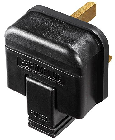 HW Electronics Masterplug HDPT13B 13A Black Rubber Composite Plug (Garden, Outdoor Heavy Duty) Black