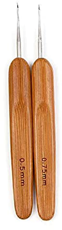 Anawakia Dreadlocks Werkzeug Dreadlocks Häkeln 2 Stück Dreadlock Häkelnadel Soft Touch Stahl Dreadlocks Sperre Häkeln Werkzeug 0,5 mm 0,75 mm