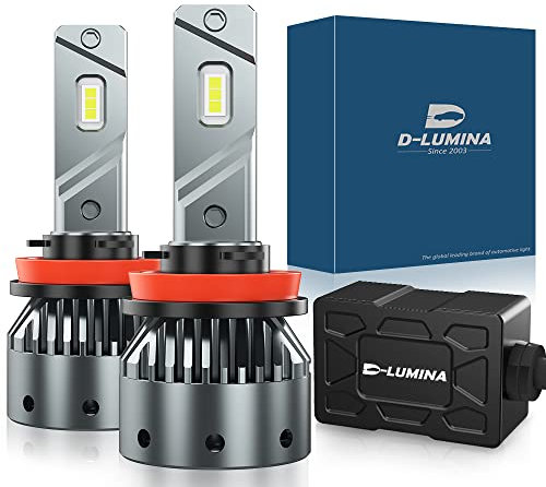 D-Lumina Ampoule H8/H11 LED Voiture Anti Erreur Canbus 100W 16000LM Auto Car Lampe Feux Conversion Ampoule Light 6000K - 2 Ans de Garantie，2 pièces