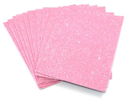 sixstore Fogli di schiuma glitterata A5 autoadesivi – Forniture artistiche creative per bambini, artigianato stagionale e decorazioni, confezione da 10 (rosa)