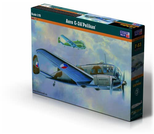 Mistercraft MISTER CRAFT HOBBY KITS Aero C-3 Pelikan - Kit di costruzione in plastica, scala 1:72, con colla, modello in plastica, istruzioni per la costruzione, 166 mm x 295 mm