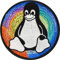 Penguin Baby Patch gestickt Pinguin Aufnäher/Aufbügler zum Jeans flicken | Premium Regenbogen Sticker mit Pinguinbaby Aufkleber für Kindergeburtstag/Schulstart | 80x80mm