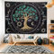 MOROBOR Tapisserie murale esthétique Arbre de vie, 152,4 x 203,2 cm Tapisserie murale colorée Hippie Soleil Lune Étoile Galaxie Espace Tapisseries Forêt Décoration murale pour chambre, salon, dortoir