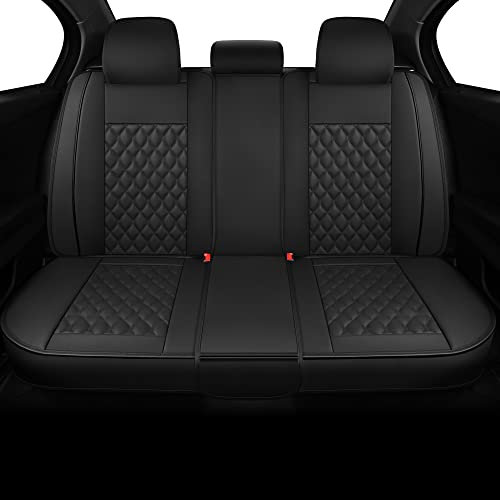 Vankerful Kunstleder-Autositzbezüge, universell passend für die meisten Pkw, SUV, Limousinen und Lkw, Rücksitzbezüge, Schwarz