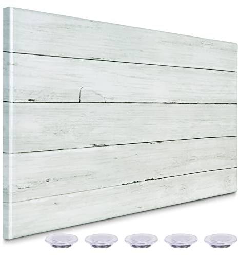 Okydoky White Plank Print Magnetic Dry Erase Board,30 x 40 cm Decorative White Board for Wall with Design, Frameless Dry Erase Board for Wall, Magnets Included(Plank,4030,1pc)
