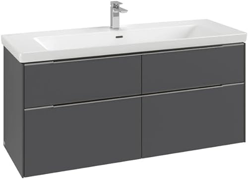 Villeroy & Boch Subway 3.0, Waschbeckenunterschrank, 1272x576x478 mm, 4 Auszüge, C602L2, Farbe: Front/Korpus: Arizona Oak, Griff: Aluminium glänzend