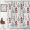 Hnmdmyi Rideau de Douche Noël 180x180, Coloré Arbres de Noël étoiles Hiver Flocon de Neige Vacances Ferme Rideau de Baignoire imperméable Tissu Polyester Lavable Rideau de Bain avec Crochets