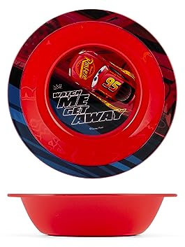 Lulabi Cars Assiette creuse en polypropylène, 15,5 cm, rouge