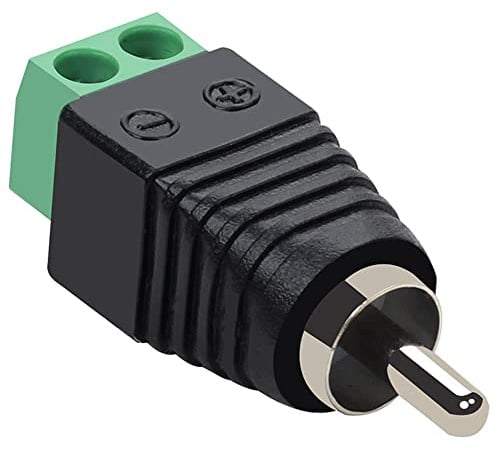 CABLEPELADO Conector RCA Macho Con Terminal de Tornillo, Enchufe de Audio/Video Para Videovigilancia CCTV, 2 Pines