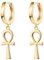 Jenosy Ohrringe Damen Kreuz Ohrringe Hängend Zarte Kreuz Ohrringe Gold Modische Creolen mit Kreuz Anhänger Hypoallergene Ohrringe Vergoldet Damen Modeschmuck für Frauen und Mädchen