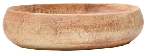 vidaXL Lavabo sobre Encimera Ovalado, Lavamanos de Tocador, Lavabo de Fregadero, Lavamanos sobre Encimera para Baño Aseo, Cerámica Marrón