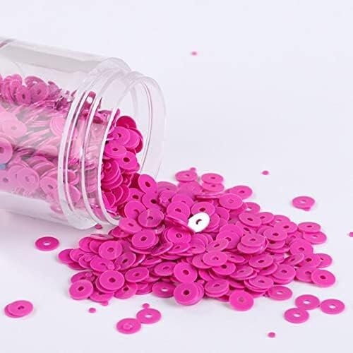 Nähen von Pailletten, Pailletten, Pailletten zum Nähen, 4 mm Pailletten, PVC, flach, rund, lose Pailletten, Pailletten für Bastelfabrik-JG Milch (Farbe: JG Milk) (Farbe: JG Milk) (Farbe: Solid Rose)