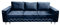 Ares Meble Komo Sofa Mit Schlaffunktion 240x98 cm - Sofa 3 Sitzer - Schlafsofa Mit Bettkasten - Samt Sofa - Eleganz Couch 3 Sitzer - Wohnzimmer Sofas - Sofa Bed - Beine Weiß - Dunkelblau