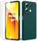 Byvuwiay Cover per Xiaomi Redmi Note 13 5G con 2 Vetro Temperato Pellicola Protettiva, Custodia in TPU Ultra Sottile Antiurto Anti-Scratch Case, Verde scuro