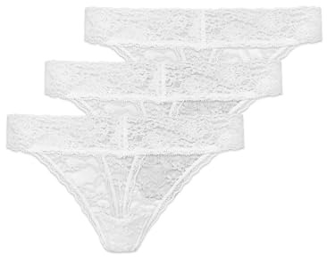 Snocks Tanga Damen mit Spitze aus Bio-Baumwolle 3er Pack - String Damen Klassisches Design - Angenehmes Tragegefühl ohne Einschneiden - Unsichtbare Unterwäsche
