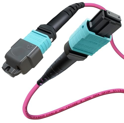 Banguptical Câble fibre optique multimode OFNP MTP/MPO 12 brins femelles, MTP vers MTP OM4 multimode câble de fibre optique, cavaliers MTP plenum de type B