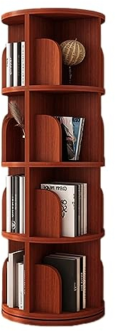 zuverlässiges Bücherregal Teak-Bücherregal 2/3/4/5 Etagen 360° drehbares Bücherregal Platzsparendes Regal Bücherregal Offener Grundriss Bücherregal Kreative Bücherregale sicher und stabil vision