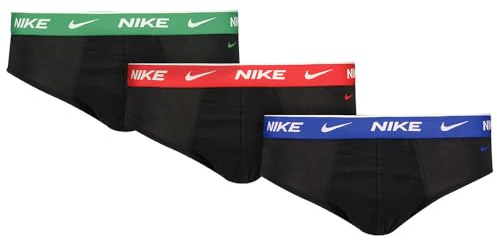 Nike Brief 3PK Underwear, Blk-Stadium Green/GR/Uni Red WB, XS Men
