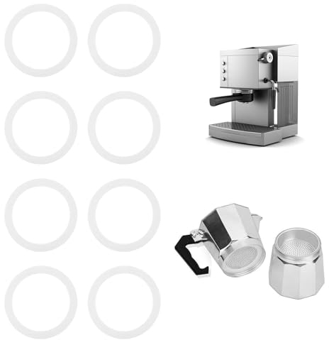8 Pièces Joint Cafetiere Italienne,Joint Compatible Avec Senseo,Joints en Silicone de Haute Qualité pour Cafetière Compatible,Adaptées Aux Joints de Rechange pour Machines à Café