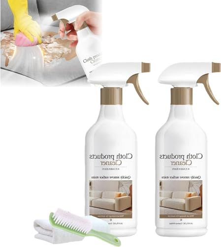Waschfreies Reinigungsspray für Sofa, wasserloses Tech-Stoff-Sofa-Reinigungsset, Couch-Stoffreiniger-Spray mit Bürste, Sofa-Reiniger-Sprühstoff, Stoffreiniger für Möbelpolster (2 Stück)