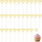 Jeffdad 50 Pack Diamond Ring Cake Toppers Glitter Diamond Wedding Ring Cupcake Picks for Wedding Engagement Anniversary Valentines Party Decorations(Gold)