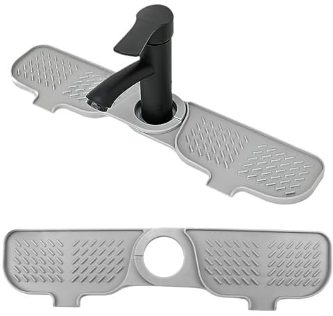SMCEHEYA Sink Splash Guard Rotatable TPR Material 10CM×42CM Kitchen Sink Splash Guard Tap Foldable Sink Water Splash Guard with Slope Sink Accessories