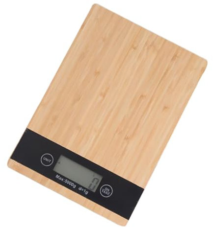 MAGICLULU Digitale Küchenwaage Mit Bambus-oberflächenplattform Elektronische Lebensmittelwaage Mit Lcd-display Für Kochen Teeblätter Kaffee Mit Lb Einheitenumschaltung