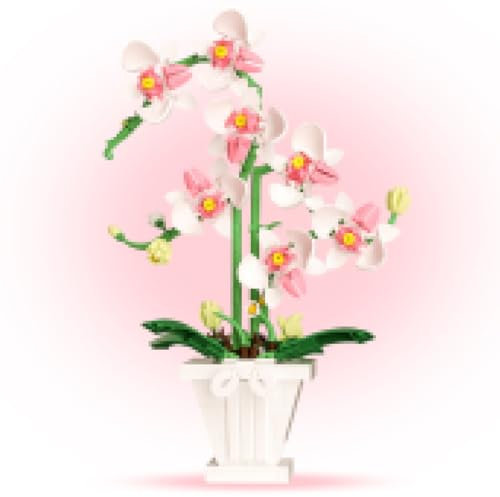 WGYCYJ Orchidee Baustein,Blumenstrauß Baustein Set 718 PCS, Orchidee Blumenstrauß Bausatz, Blumen Bauspielzeugsets, Blumen Bauklötze Spielzeug, Zimmer Dekoration Weihnachten, Geschenk für Kinder