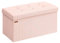 SONGMICS Sitzbank mit Stauraum, klappbare Fußbank, 38 x 76 x 38 cm, Bettbank, Aufbewahrungsbox, bis 300 kg belastbar, Wohnzimmer, Schlafzimmer, Eingangsbereich, pastellrosa LSF603R01