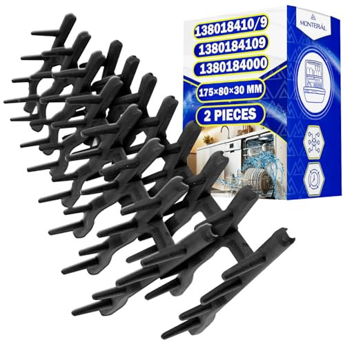 2 Stück Geschirrhalter mit Gummispikes 175x80x30 mm für den Oberen Korb Spülmaschine mit Originalcode 138018410/9 1380184109 138018400/0 1380184000 für AEG für Electrolux - MONTERAL