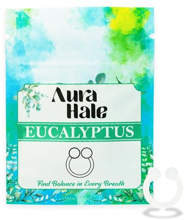 AuraHale Nasal Diffuser Ring – Eucalyptus Scent for Clear Breathing, Calm Mind & Emotional Ease | Wearable Aromatherapy | Medical-Grade Silicone | Organic Essential Oil Infused
