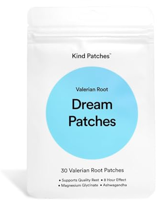 Kind Patches Valerian Root Dream Patches - Sleep Patches - Natural Sleep Aid with Ashwagandha and Magnesium - Overnight Use - 30 Count