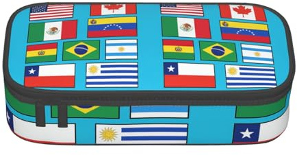 ADAhgu Flags Of Various Countries Print Large Storage Pencil Case Pen Bag School Supplies Travel Students Professionals