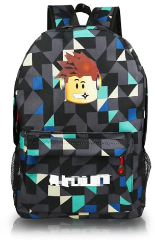 Ainvliya Ro-blx Kinder Rucksack, Cartoon Thema Kinderrucksäcke für von 3-12 Jahren, Einstellbare Wasserdichte Schulrucksack Reisetasche Kindergartenrucksack Druck Rucksack Jugendlichen