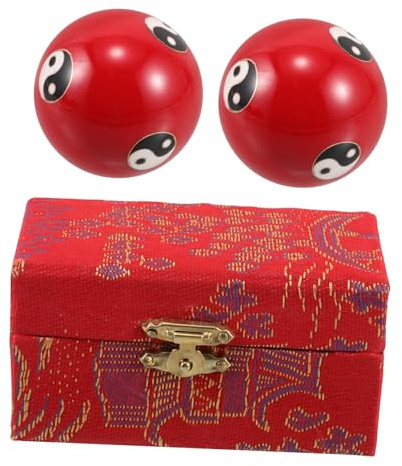PRETYZOOM Baoding Handmassagebälle Chinesische Fitness Handtrainer mit Cloisonné Emaille Sanfter Klang Gelenkbeweglichkeit Handkräftigung Handtherapie für Senioren Entspannung