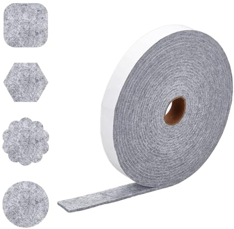 NBEADS 10m Selbstklebendes Filzband, 2.9cm Breiter Grauer Selbstklebender Filzstreifen Mit Rutschfester Rückseite Filzgleiter Für Möbel Zum Schutz von Hartholzböden Stühlen Und Wänden, 4mm Dick