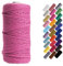 Binwat Macrame Cord Thick Natual Cotton Cord Yarn Macrame Rope Cord Cotton Rope for Wall Hangings, Plant Hangers, DIY Crafts, Home Decorations, Gift Wrapping 3mm x 100m (Pink)