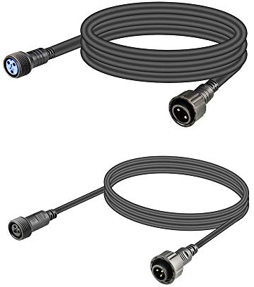 Waterproof Dmx Power Cord, 2m 6.6ft Male Female Dmx+Power Data Output Connector, Waterproof Dmx Cable & Power Extension Cable 2.5mm2, Ip65 Outdoor Stage Lights Cable for Led Par Light Connection