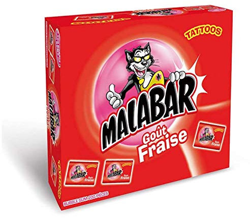 Vidal Malabar Bonbons Fraise Boite de 200 Pièces