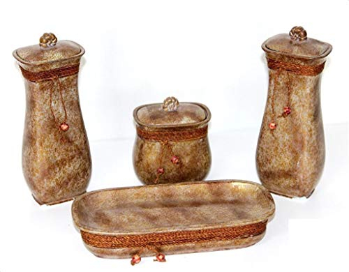 Juego DE TOCADOR - Accesorios auxiliares de Ceramica para el tocador Decorativo Vintage - 4 Piezas- Regalo Barato