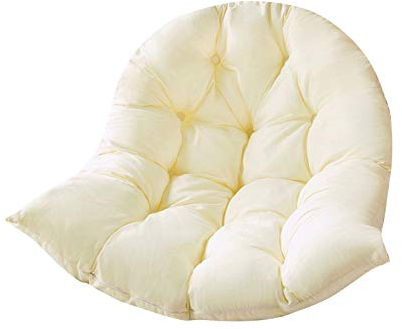 Hängesessel Kissen, Schaukel Hängendes Ei Rattan Stuhl Kissen Garten Patio Kissenbezug Auflage Für Polyrattan/Rattan Hängeschaukel, Hängekorb, Schaukel Korb, Rückenkissen (Weiß)
