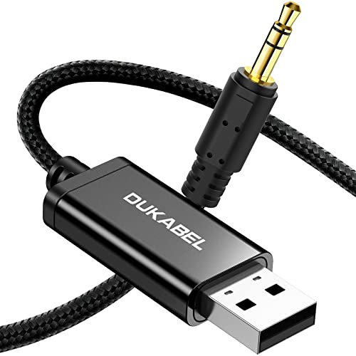 DuKabel Cavo jack USB A maschio su connettore TRS da 3,5 mm per altoparlanti, cuffie, autoradio, PC, laptop, PS4, PS5-2.4 m