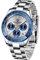 RollsTimi Pagani DesignHerren-Multifunktions-Sportuhr Quarz-Chronograph Uhrwerk Japan VK63 Edelstahlarmband Wasserdicht 100M (Alle silber-blau-1664)