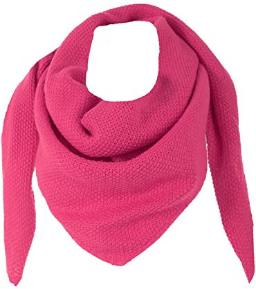 FASHION YOU WANT Damen XXL Strick Dreieck Schal mit Reiskorn Strickmuster in Unifarben, Schal, Leichtes Tuch (fuchsia)