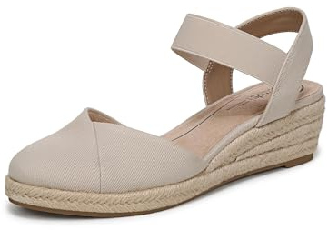 LifeStride Sandali Espadrillas da Donna con Zeppa Kimmie, Latte di mandorle, 38 EU